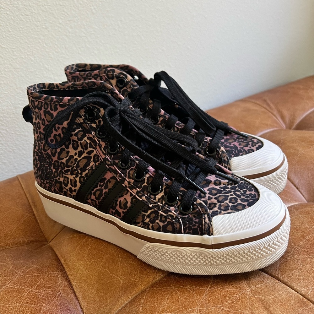 Adidas Nizza Platform Leopard hightop sneakers